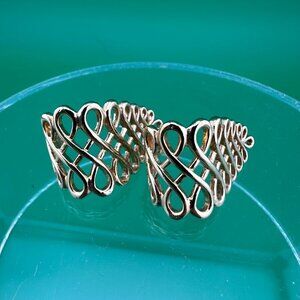 VINTAGE AVON WIDE HOOP EARRINGS, 1980s POST EARRINGS, HALF HOOP GOLD WIDE HUGGIE